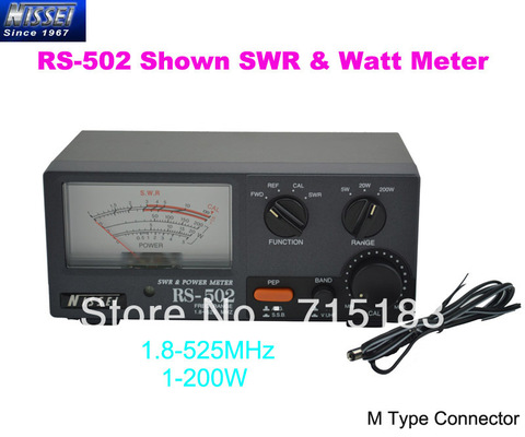NISSEI-RS-502 Metter (conector tipo M), nuevo, Original, 1,8-525MHz, 200W, SWR & Watt ► Foto 1/6