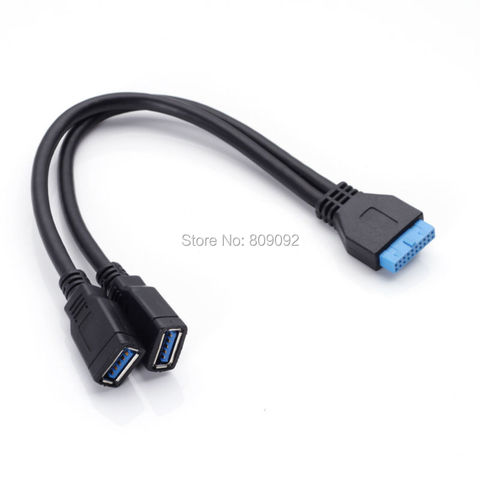 Cable adaptador de 2 puertos USB 3,0 A hembra A 20 pines, Conector de placa base interna para ordenador PC ► Foto 1/3