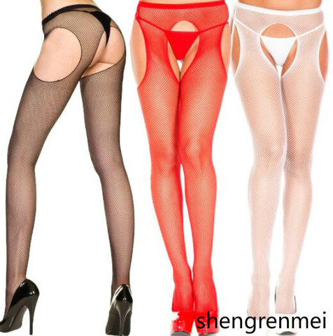 Shengrenmei-medias sexys de cuatro lados para mujer, medias de entrepierna abierta, media negra, lencería erótica, 2022 ► Foto 1/4