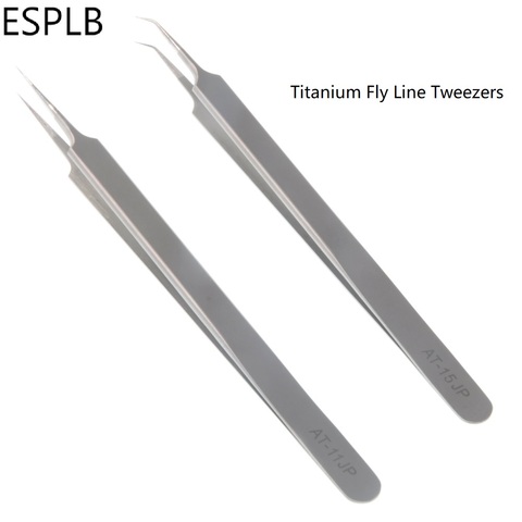 ESPLB-Pinzas de línea de vuelo de precisión 0,15mm, punta de borde de aleación de titanio, punta de acero inoxidable, pinzas para huellas dactilares ► Foto 1/6