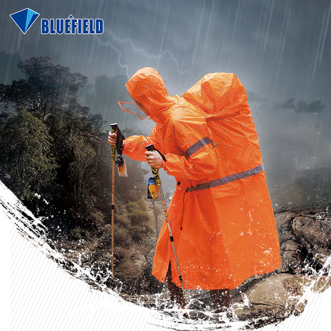 BlueField-mochila con chubasquero para exteriores, Poncho impermeable de una pieza, capa de lluvia para exteriores, senderismo, Camping, chaquetas Unisex ► Foto 1/6