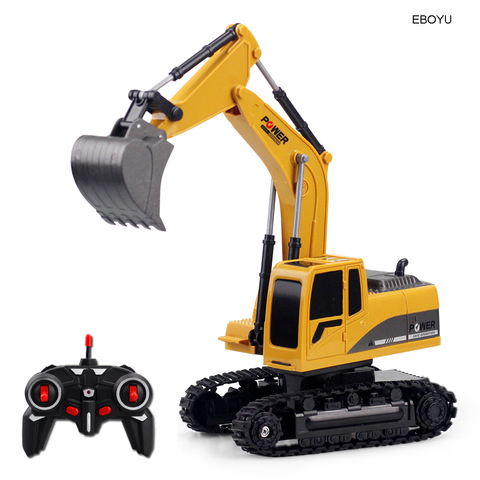 EBOYU 258-1 2,4 Ghz 6CH 1:24 RC excavadora camión Mini de radiocontrol recargable excavadora simulada regalo juguete para niños ► Foto 1/6