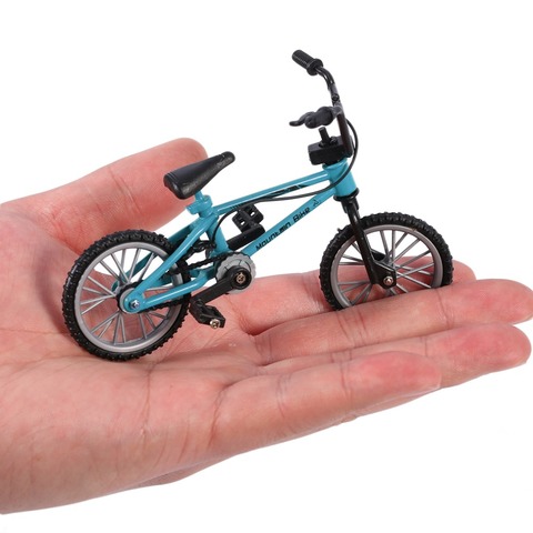 Tablero del dedo juguetes bicicleta con freno cuerda azul simulación aleación dedo bmx bicicleta niños regalo Mini tamaño envío de la gota ► Foto 1/6