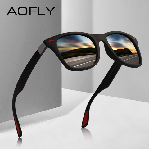 AOFLY Gafas de sol polarizadas protección UV400 estilo clásico marco cuadrado AF8083 ► Foto 1/6