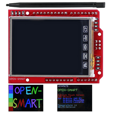 Módulo LCD de pantalla TFT de 2,4 pulgadas, protector de pantalla táctil, sensor de temperatura integrado ILI9340 IC + bolígrafo para Arduino UNO R3/ Mega 2560 R3 ► Foto 1/5