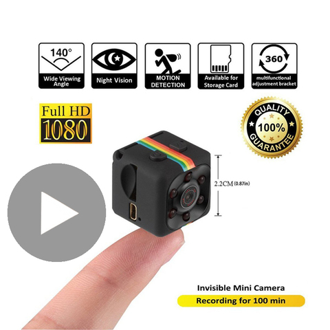 SQ11 SQ 11 HD-Mini cámara de vídeo pequeña, videocámara inteligente secreta de visión nocturna, portátil e inalámbrica de 1080p, pequeña cámara DV en miniatura ► Foto 1/6