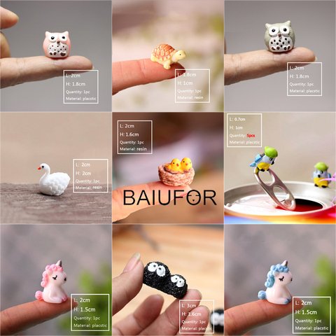 BAIUFOR Super Mini animales 1 Hada miniaturas de jardín diy terrario figuritas Micro musgo para paisaje decoración casa de muñecas Accesorios ► Foto 1/5