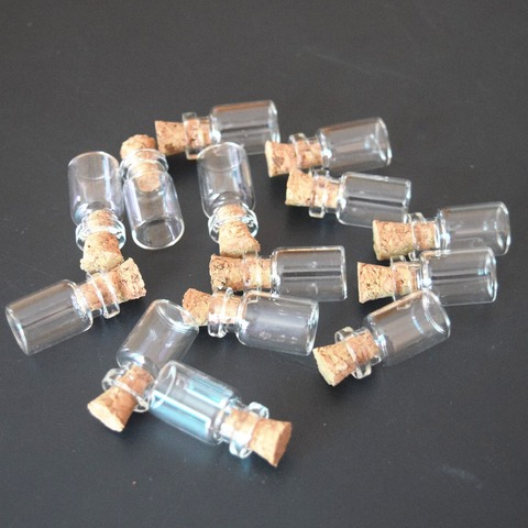 Mini tapón pequeño de corcho transparente, viales de botellas de vidrio, venta al por mayor, 20 Uds., 0,5 mL ► Foto 1/4