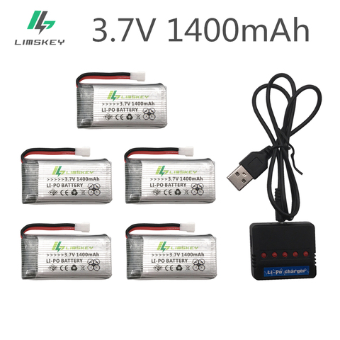 Batería LiPo de 3,7 V, 1400 mAh para SYMA X5SW X5SC X5HW X5HC X5UW X5UC, con cargador de Dron, 3,7 V, 1400 mah, nueva versión ► Foto 1/1