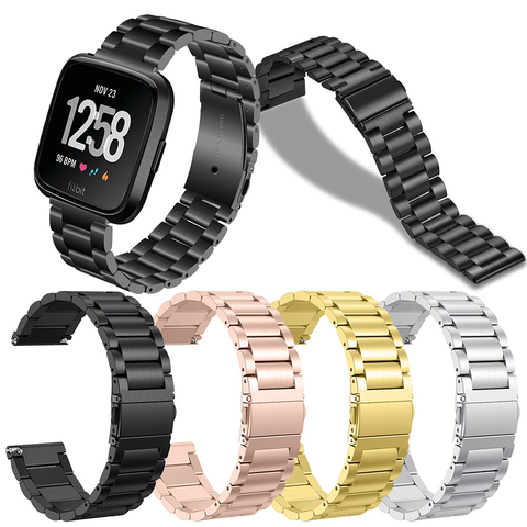 Correa de acero inoxidable para reloj Fitbit Versa, pulsera de Metal con cierre de bucle para Fitbit Versa 2 3 Sense Versa Lite ► Foto 1/6
