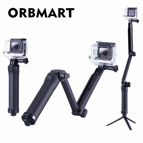 ORBMART Multi 3-forma Monopod extensión plegable agarre brazo portátil magia montaje palo de Selfie para GoPro héroe 4 3 + 3 SJ4000 Xiaomi Yi ► Foto 1/6
