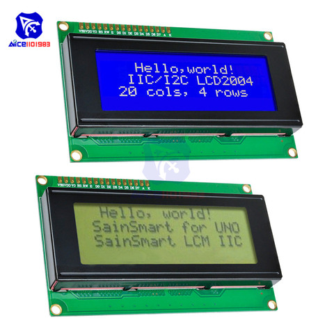 LCD2004 módulo azul/blanco carácter Amarillo/personaje negro de fondo para Arduino Uno R3 Mega2560 Raspberry Pi pantalla LCD 5 V ► Foto 1/6