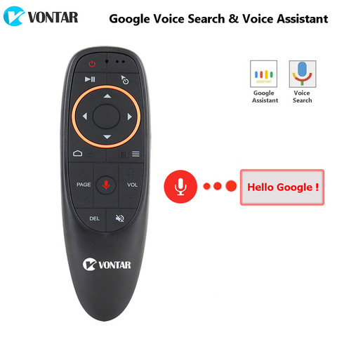 VONTAR G10 voz Control remoto de 2,4 GHz aire ratón de búsqueda de voz de Google asistente IR Aprendizaje de 6 ejes giroscopio para Android TV Box ► Foto 1/6