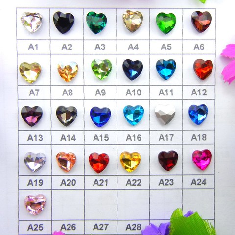 Glass Crystal 8mm 10mm 12mm 14mm 16mm 18mm 27mm Various colors mix heart shape glue on rhinestone beads phone accessories diy ► Foto 1/6