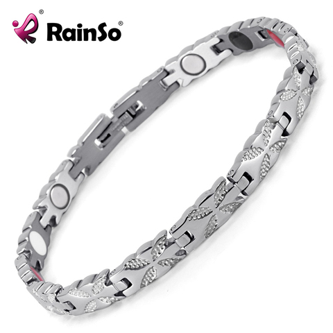 Rainso-pulsera magnética de acero inoxidable para mujer, brazalete de energía biológica curativa, accesorio, OSB-1538S, 2022 ► Foto 1/1