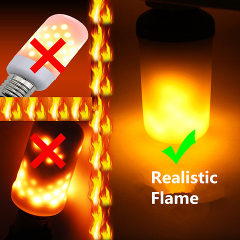 Bombilla de llama de efecto de fuego, emulación parpadeante para decoración del hogar, luz creativa de Navidad, lámpara LED con efecto de llama E27 E14 B22, 9W 12W ► Foto 1/6