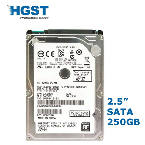 Disco duro interno HGST de 2,5 pulgadas, 250GB Sata2-Sata3, unidad de disco duro hdd 2mb/8mb, 5400RPM-7200RPM, 160 MB/s, disco duro interno ► Foto 1/1