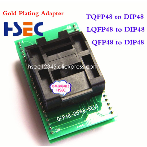 Adaptador de programación de paso, alta calidad, TQFP48, LQFP48, QFP48 a DIP48, 0,5mm, MCU, IC, adaptador de enchufe para programador ► Foto 1/6