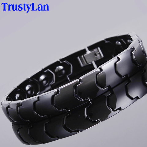 Pulsera de cerámica para hombre y mujer, accesorios para salud, terapia de germanio magnético ► Foto 1/6