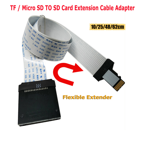 Adaptador de Cable de extensión de tarjeta TF / Micro SD a SD, extensor Flexible de tarjeta SD / SDHC / SDXC ► Foto 1/6