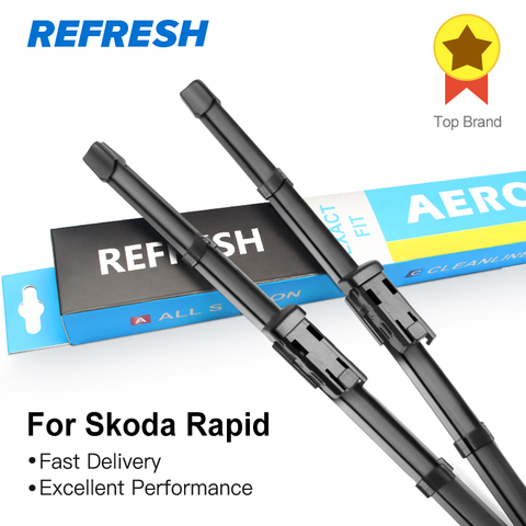 REFRESH escobillas del limpiaparabrisas para Skoda Rapid Fit Push Button Arms 2012 2013 2014 2015 2016 2017 ► Foto 1/6