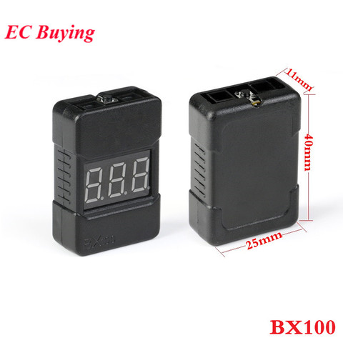 BX100-probador de voltaje de batería Lipo 1-8S, alarma de vibración de bajo voltaje BB, comprobador de voltaje de batería con altavoces duales, pantalla LED ► Foto 1/5