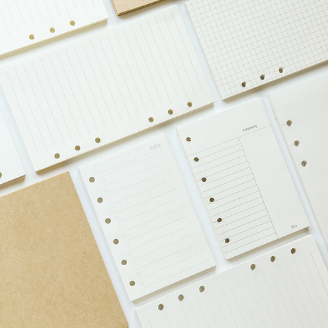 A5 A6 A7 creativo 6 agujeros planificador de papeles para Filofax Oficina escuela cuaderno de espiral de carpeta de papel páginas interiores ► Foto 1/4