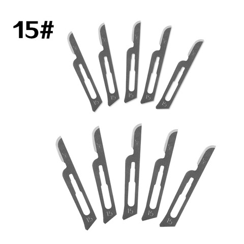 10 Uds un lote 15 # Multi-función quirúrgico cuchillos cuchillas de talla de madera hoja para bisturí usar una para reemplazar envío gratis ► Foto 1/1