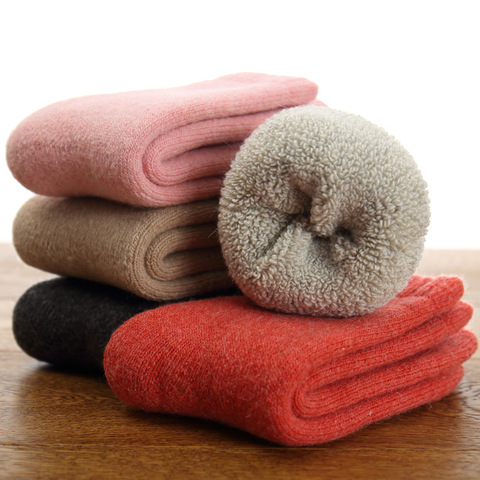 Calcetines gruesos de lana auténtica para bebés, calcetines suaves y cálidos para niños de 0 a 7 años, térmicos para bebés ► Foto 1/6