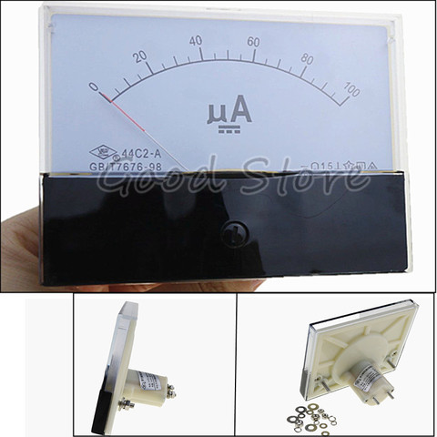 Medidor de corriente de Panel, Amperímetro analógico, 44 C2 50uA 100uA 200uA 300uA 500uA DC ► Foto 1/4
