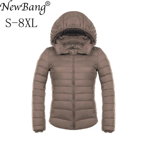 Marca NewBang 7XL 8XL chaqueta de las mujeres de gran tamaño abrigo chaqueta ultraligera mujeres ligero cálido a prueba de viento chaqueta Plus ► Foto 1/6
