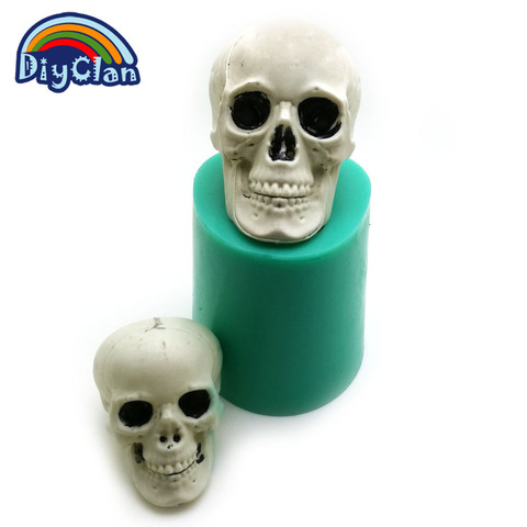 Molde de silicona con forma de calavera para Halloween, para Chocolate, molde para velas hechas a mano, jabón, utensilios para pasteles, para hornear en la cocina ► Foto 1/6