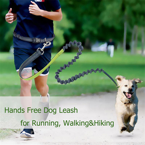 Dog Walking Leash manos libres cintura elástica correas para perros correr perro Collar de Nylon ajustable correa reflectante ► Foto 1/5