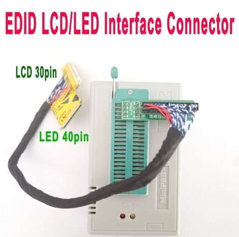 Ordenador portátil EDID LED40pin LCD 30pin chip datos leer escritura cable conector línea TL866II PIUS programador tl866ii plus programador ► Foto 1/1