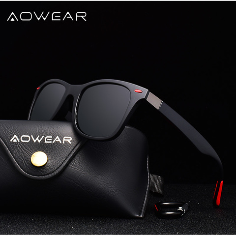 AOWEAR-gafas De Sol polarizadas con remaches para hombre y mujer, lentes De Sol Unisex con remaches UV400, 2022 ► Foto 1/6
