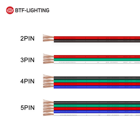 10m 22/20/18AWG LED Cable de alambre de 2/3/4/5pin alambre para WS2812 WS2811 RGB tira de LED módulo de píxeles Luz ► Foto 1/6