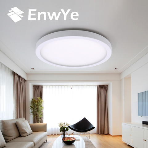 EnwYe-Panel Circular de luz LED montado en superficie, 6W, 9W, 13W, 18W, 24W, 36W, 48W, luz de techo led AC 85-265V, lámpara led ► Foto 1/6