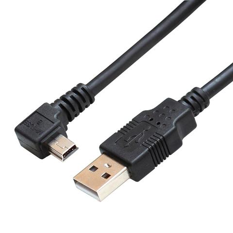 1,8 M en ángulo mini USB 5pin macho a USB 2,0 macho cable de carga de datos para GPS cámara digital MP3 mp4 ► Foto 1/6
