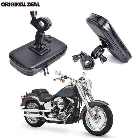 INIZEAL 360 giratorio impermeable soporte para teléfono móvil bolsa soporte para motocicleta soporte movil moto soporte exterior para todos los teléfonos inteligentes ► Foto 1/6