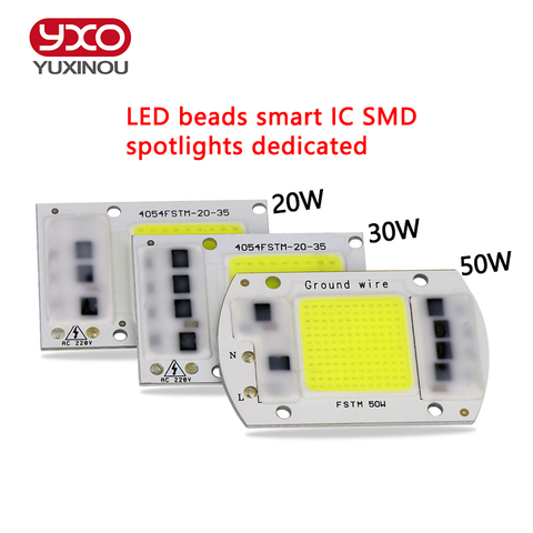 YXO-Chip LED COB YUXINOU, 50W, 40W, 30W, 20W, 10W, CA de 220V, 110V, No necesita controlador, Bombilla IC inteligente, lámpara para foco de proyección LED DIY ► Foto 1/6