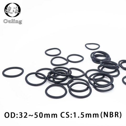20 unids/lote anillo de goma NBR de sellado O anillos CS1.5mm OD32/33/34/35/36/38/40/42/45/48/50mm anillo de junta de sellado anillo de aceite lavadora ► Foto 1/6
