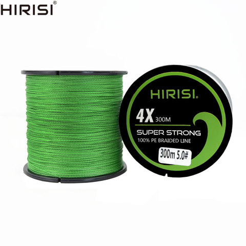 Línea de pesca trenzada de carpa, Material de PE de 4 hebras, superfuerte, Material japonés, color verde, 300m ► Foto 1/6