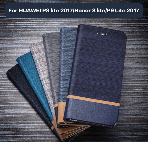 Funda de cuero para Huawei P8 lite 2017, carcasa trasera de silicona Tpu suave para libro, para Honor 8 Lite P9 Lite 2017 ► Foto 1/6