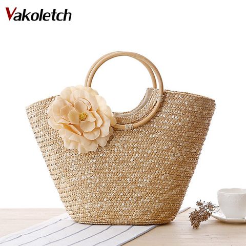 Bolso de playa de diseño de lujo para mujer, bolsa de paja de marca famosa de alta calidad, bolso de rafia de viaje, cesta de palmera, KL644, 2022 ► Foto 1/6