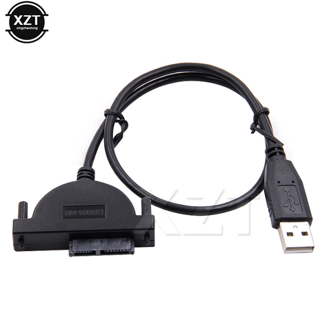 Gran oferta USB 2,0 a Mini Sata II 7 + 6 13Pin Adaptador convertidor de Cable tornillos constante estilo para ordenador portátil de CD/DVD ROM Slimline Drive de alta ► Foto 1/5