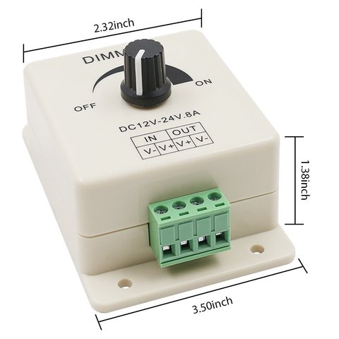 LED regulador de intensidad 12-24V 8A lámpara con brillo ajustable de conductor de luz de un solo color controlador de fuente de alimentación ► Foto 1/4