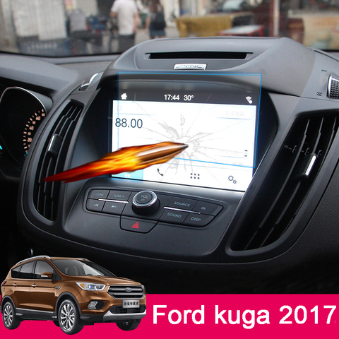 Pantalla de navegación GPS de coche vidrio película protectora de acero para Ford Kuga Escape 2013 14 2015 2016 2017 Control de LCD pantalla etiqueta ► Foto 1/1