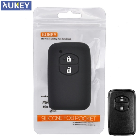 Funda de silicona para mando a distancia de Toyota RAV4, funda de 2 botones para llave de control remoto, para Toyota RAV4 Land Cruiser y Camry Highlander Prado Prius Yaris Corolla Vitz ► Foto 1/6