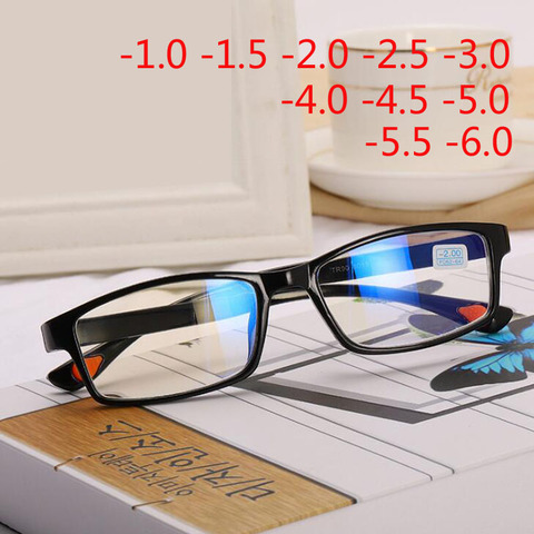 Gafas de miopía cuadradas con grados mujeres hombres corto-gafas de vista lentes de marco negro-1,0-1,5-2,0-2,5-3,0-3,5-4,0-5,0-6,0 ► Foto 1/5