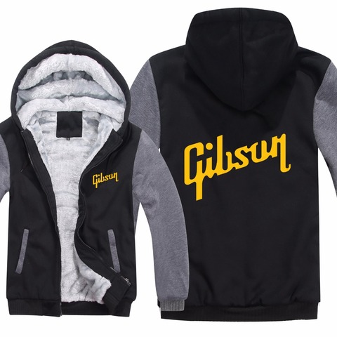 Sudadera con capucha para hombre, chaqueta gruesa de lana con cremallera y Logo de Gibson, para Fans de la música, para invierno ► Foto 1/6